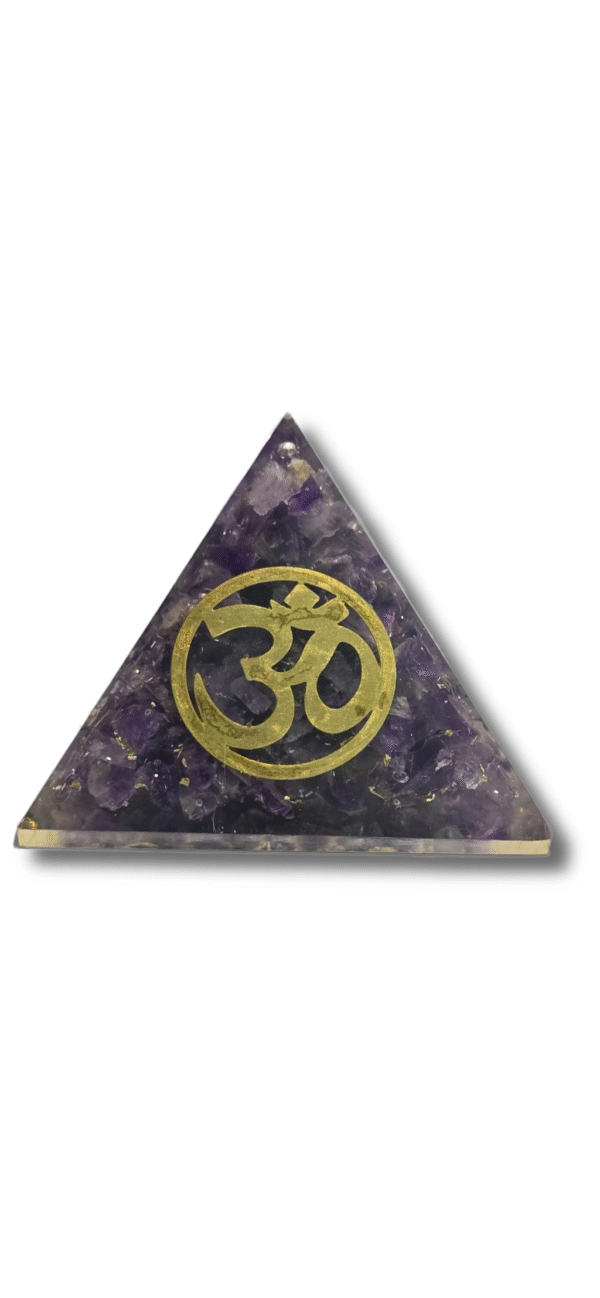 DevRishi Amethyst Orgonite Pyramid with Om PRA001 - Image 4