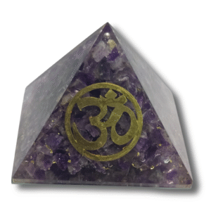 DevRishi Amethyst Orgonite Pyramid with Om PRA001