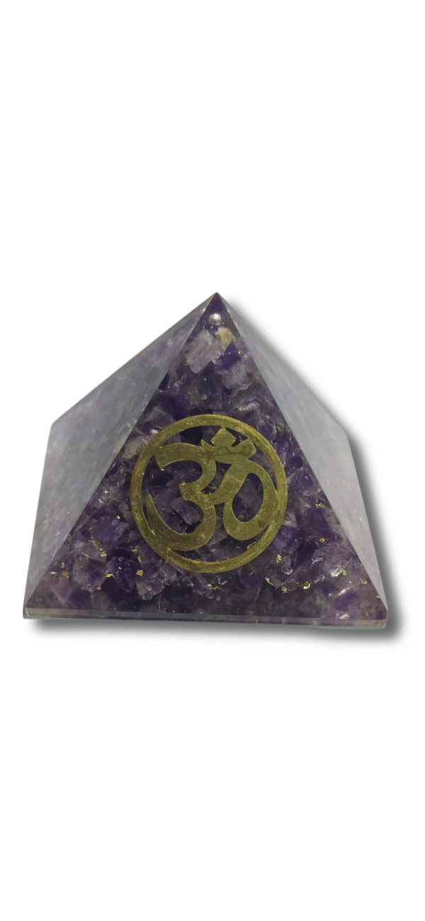 DevRishi Amethyst Orgonite Pyramid with Om PRA001